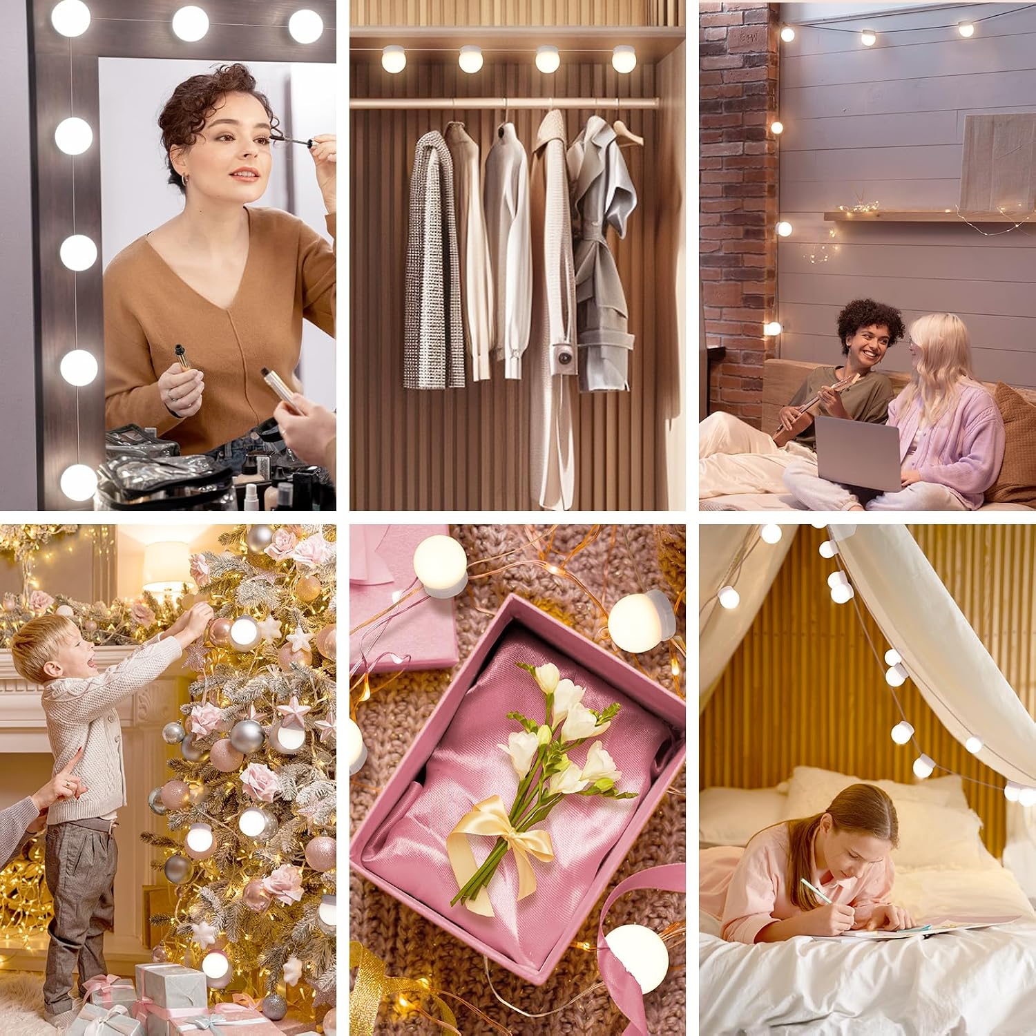 Consciot LED Vanity Lights for Mirror, Hollywood Style 10 Dimmable Bulbs | Adjustable Color & Brightness, USB Cable, Mirror Lights Stick on for Makeup Table Dressing Room Mirror - Image 7